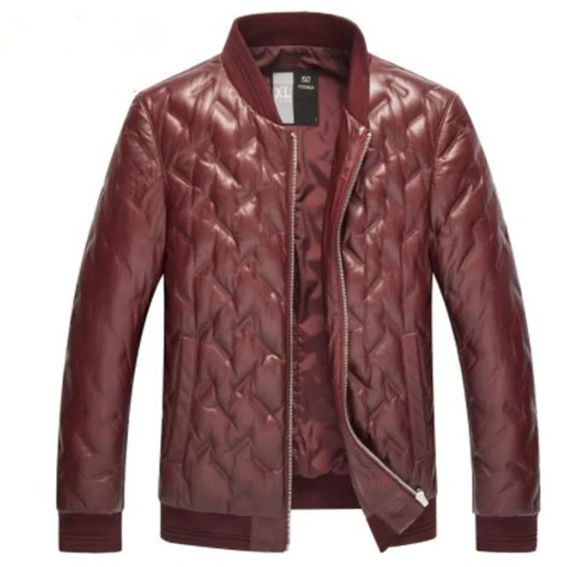 

2019 new arrival winter high quality sheepskin white duck down jackets men,men's real leather coat