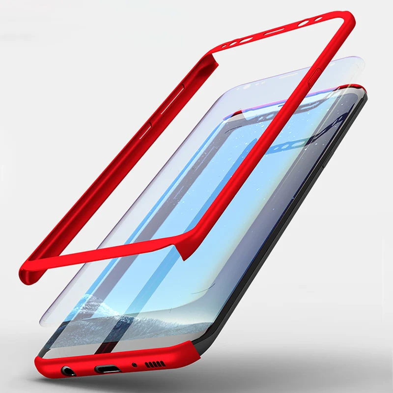 360 Полное покрытие чехол для samsung Galaxy A6 A8 2018 Стекло ПК Защитный плюс A7 A5 2016 2017 A720 |