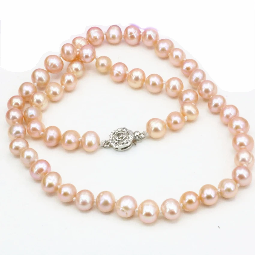 Настоящая жемчужина 7-8 мм Натуральная пресноводная культура длинный жемчуг ожерелье Мода для Леди Женский подарок цепочка Ювелирные изделия 18 дюймов B3224