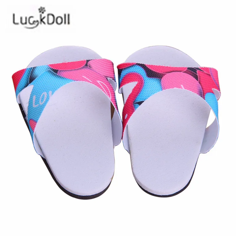 Модные милые тапочки LUCKDOLL 18 дюймов американская кукла 43 см аксессуары для одежды
