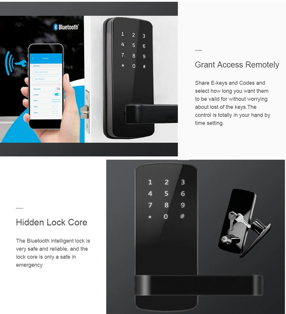 TTLock приложение Smart Bluetooth цифровой замок Wi-Fi сенсорной клавиатурой товара в Корейском стиле телефон Управление Автозапуск электронный замок двери