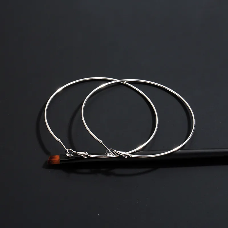 Yidensy модные большие круглая серьга круга Петля золотой серебряный цвет