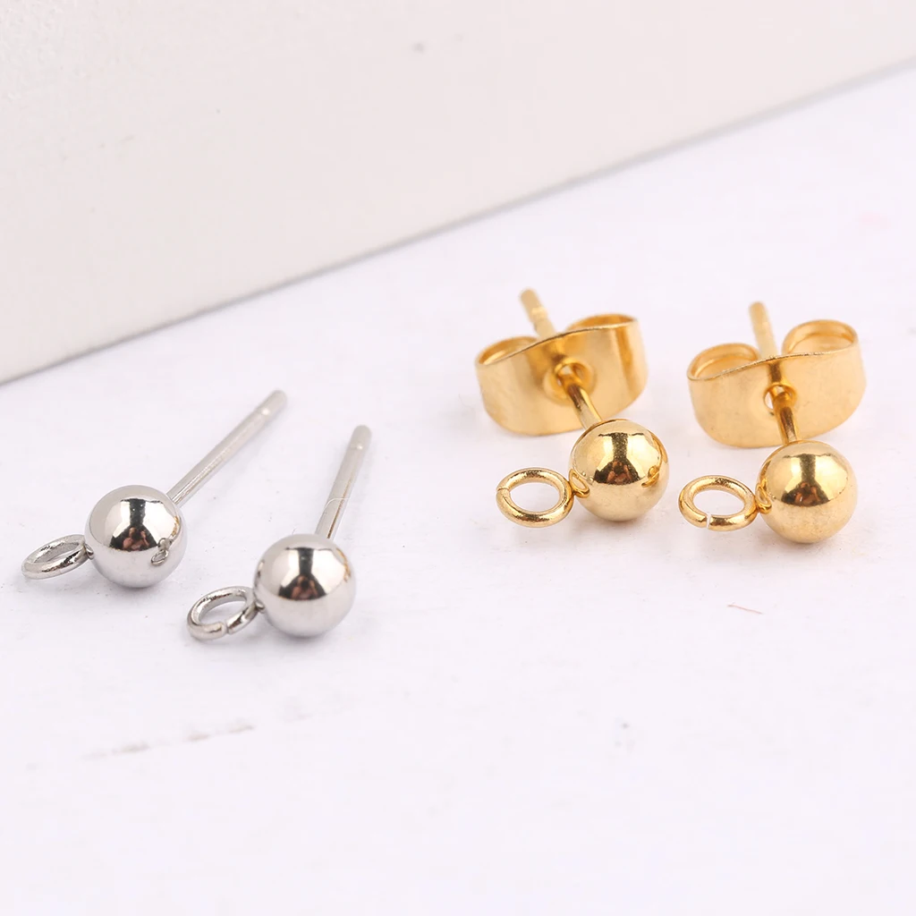 

Серьги-пусеты onwear, 20 шт., 4 мм, из нержавеющей стали, с петлей, для самостоятельного изготовления ювелирных изделий