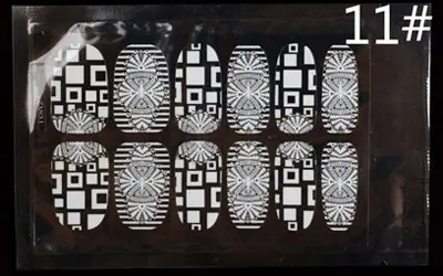 1 лист белый стикеры 3D на ногти Nail Art Наклейки стильный кружевной дизайн цветок полное покрытие наклейки на ногти аксессуар инструмент для украшения - Цвет: Design11