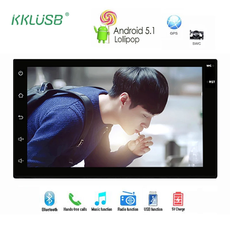 Новый 7 &quotAndroid 5.1 core 16 г HD 1024*600 Экран 2 дин GPS Радио стерео проигрыватель С АПК 3G WI-FI