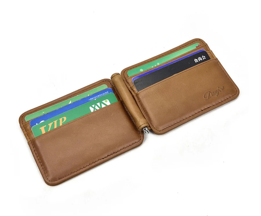 DANJUE, мужские Зажимы для денег, RFID Блокировка, натуральная коровья кожа, тонкий держатель, зажим для доллара, кошелек, натуральная кожа, кошелек для монет, для мужчин и женщин
