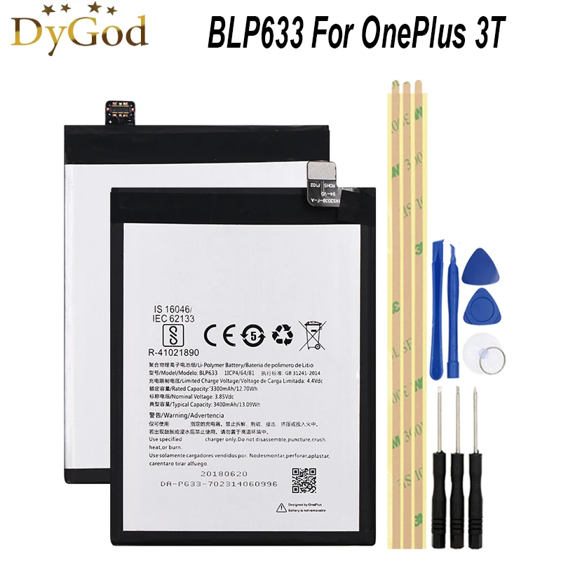 3400mAh BLP633 батарея для OnePlus 1 + 3T A3003 A3010 Высокое качество замена Мобильный телефон с