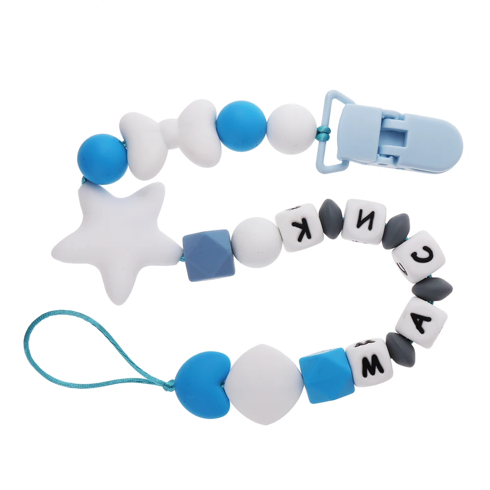 5 шт. силиконовый Прорезыватель для зубов жевательная Соска с бусами клипсы