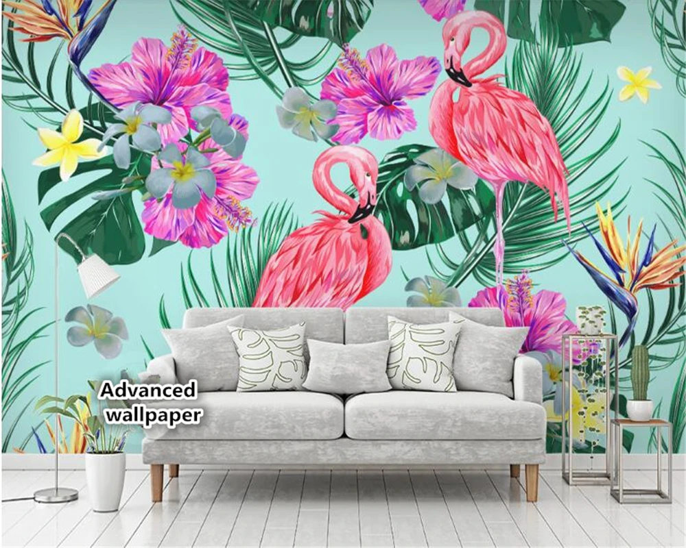 3D фантазия beibehang на заказ декоративная картина настенная бумага фламинго | Обои -32870691229