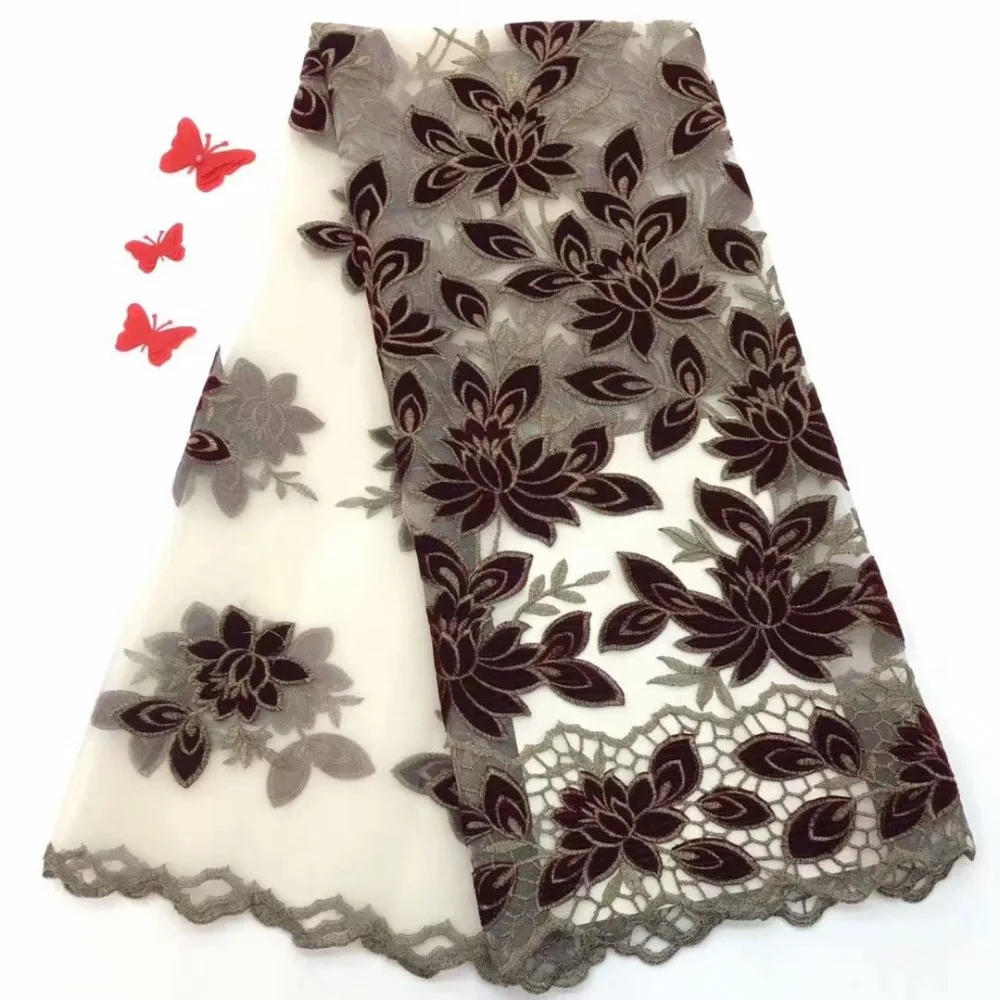 5 ярдов новый стиль 3D цветок африканский тюль сетки кружево ткань мода в
