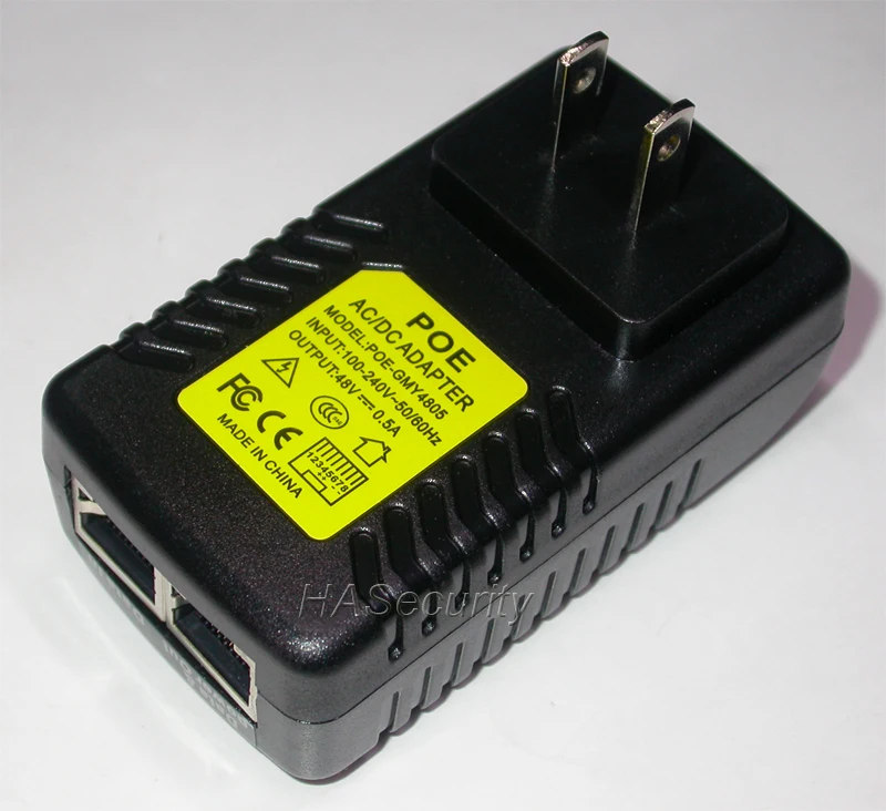Инжектор питания POE для IP сетевой камеры вход AC100-240V/выход DC48V средний диапазон 4/5(+) 7/8(-) 0.5A(макс