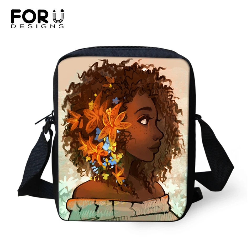 FORUDESIGNS/черные сумки-мессенджеры для девочек с рисунком, модные женские сумки через плечо, мини-закрылки на молнии