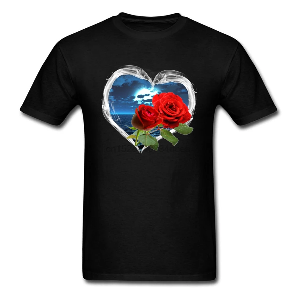 Футболка мужская с надписью Red Roses Smokey Heart | Мужская одежда