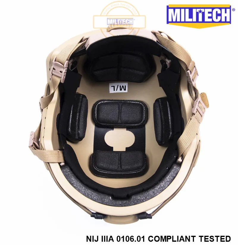 MILITECH Desert Tan DE OCC Liner Набор NIJ IIIA БЫСТРО Пуленепробиваемый Шлем и козырек Дело