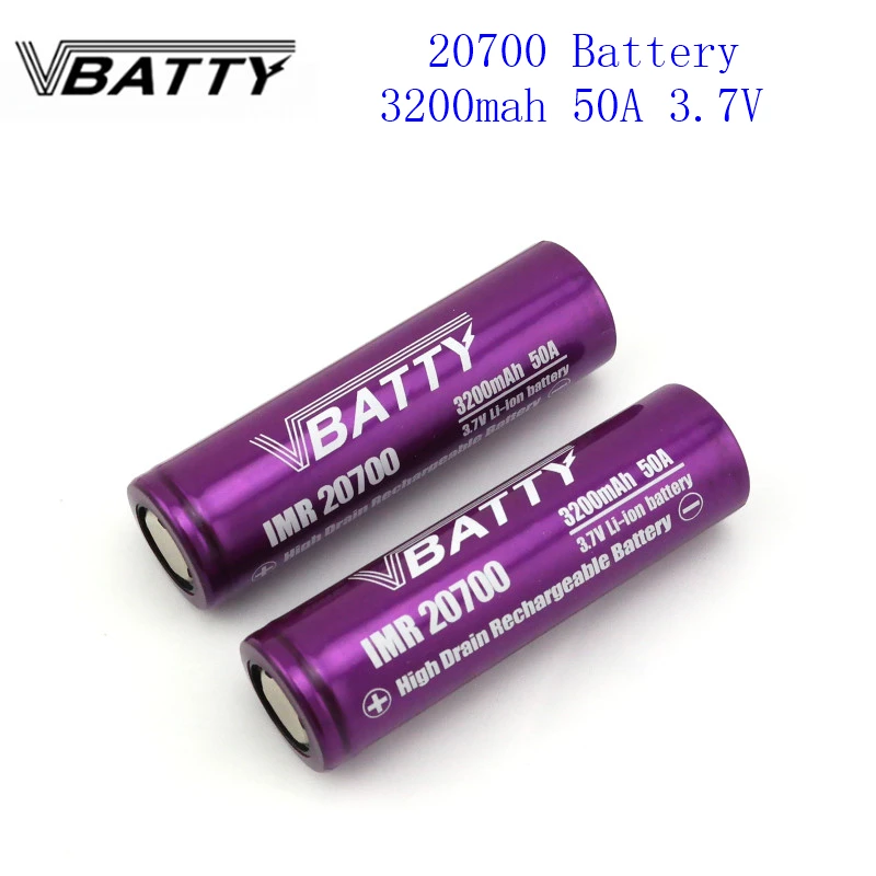 1-7 шт./лот Горячая Vbatty 20700 батарея 3200 мАч 50A 3,7 в литий-ионная аккумуляторная батарея высокого стока 50A 20700 батарея очень дешево