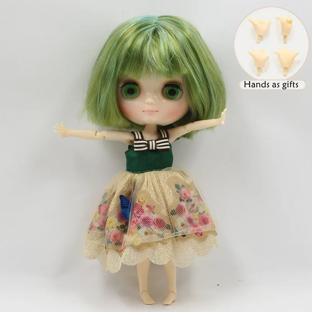 Кукла DBS blyth middie зеленая кукольная кукла для волос блестящее лицо 1/8 20 см аниме