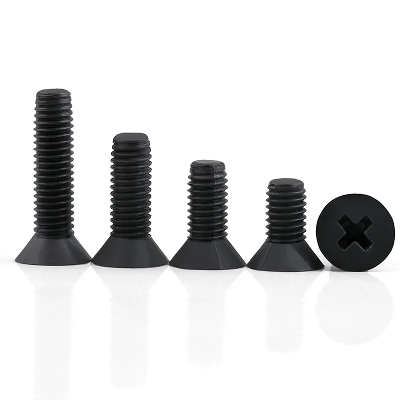

100pcs 50pcs Plastic Flat Screw M2.5 M3 M4 M5 M6 Black Nylon Phillips Head Screws Flat socket Plastic Screw Bolts