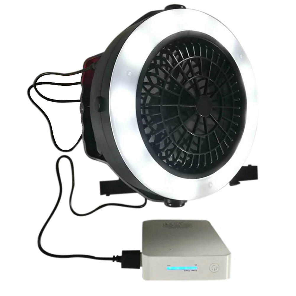 

3 in 1 Portable Rechargeable USB LED Fan Light Tent Lamp Lantern With Hook for Outdoor Camping Hiking SDF-SHIP