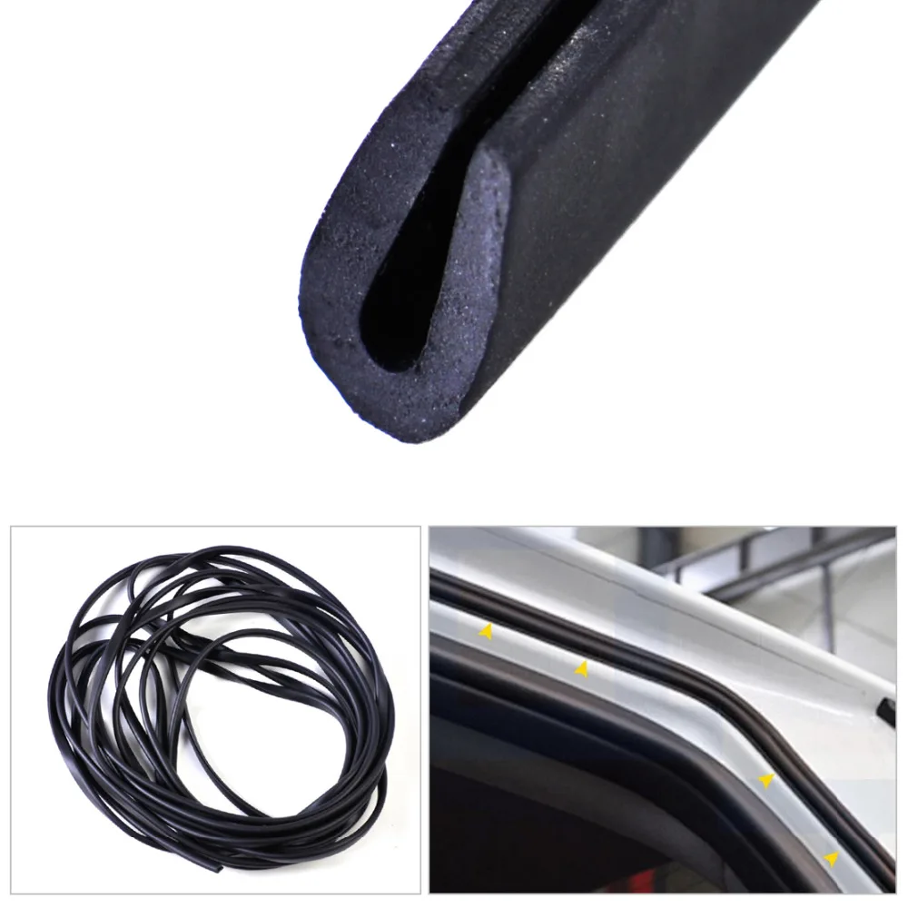 

beler New Black Rubber 1/4" X 1/8" Universal Black Soft Flexible Weatherstrip U Channel Seal Rubber Edge 20ft 6m Car Styling