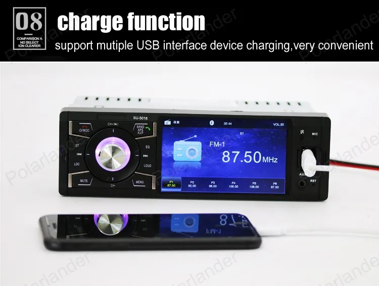 Автомобильный радиоприемник 4 дюйма с поддержкой камеры заднего вида AUX FM USB