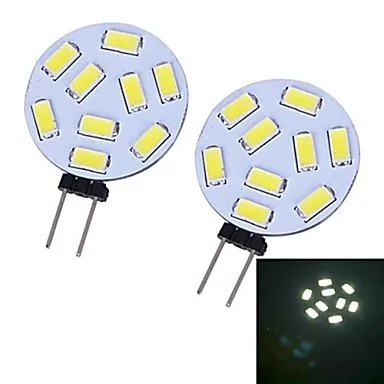 10 X HRSOD высокая яркость 1,5 Вт 9 шт. 5730SMD Круглый G4 Светодиодный светильник с 12В входом, теплый белый/холодный белый вход
