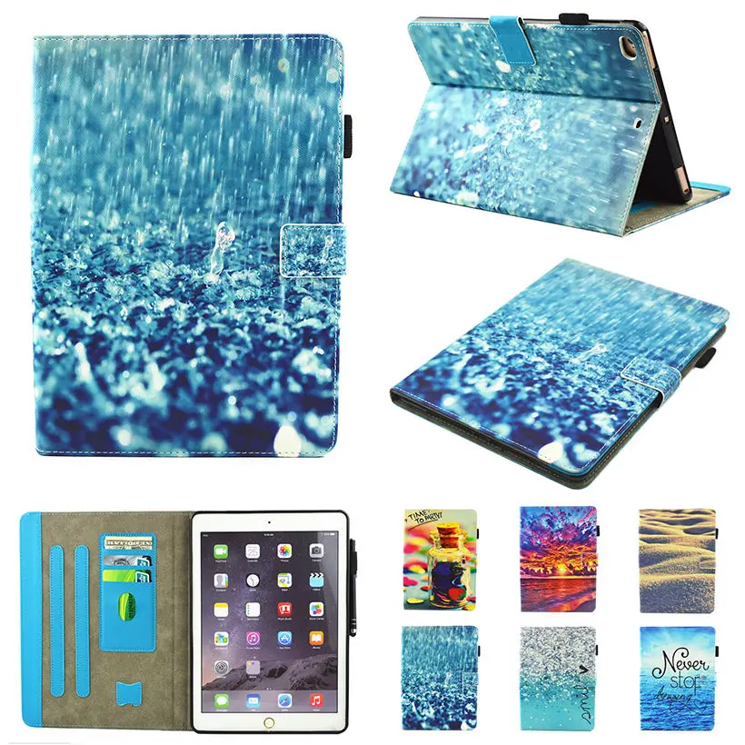 Модный силиконовый чехол книжка из искусственной кожи с рисунком для Apple iPad Mini 1 2 3