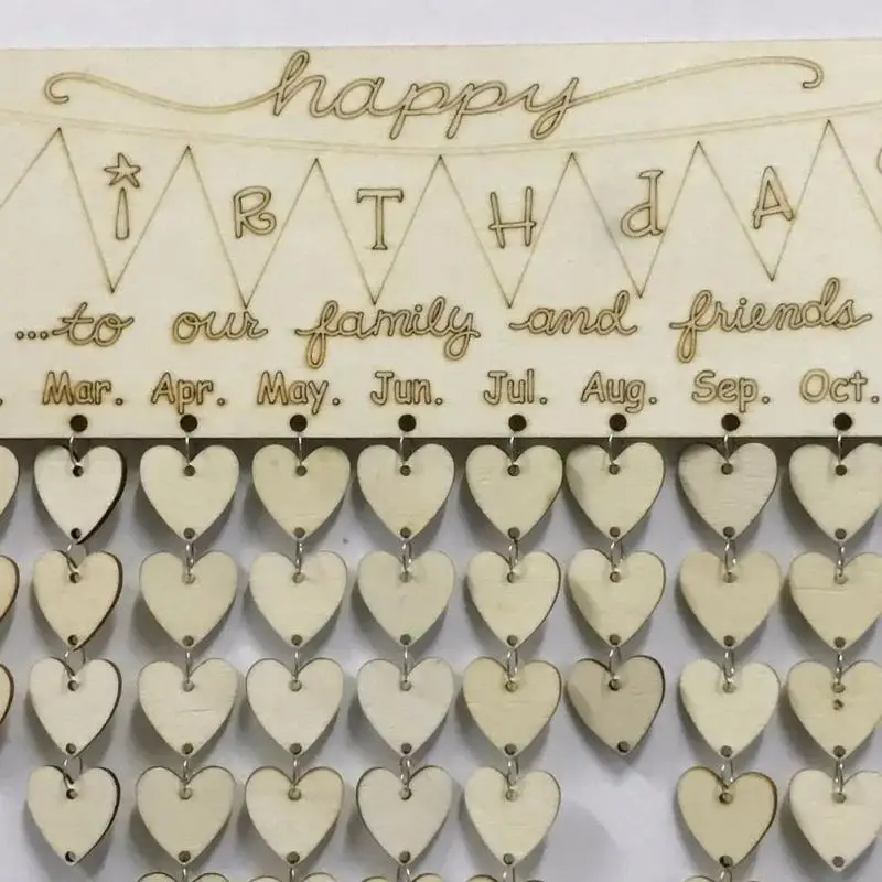 Wood Birthday Reminder Board DIY Family Friends advent Calendar Sign Special Dates Planner Christmas Party Decors | Дом и сад