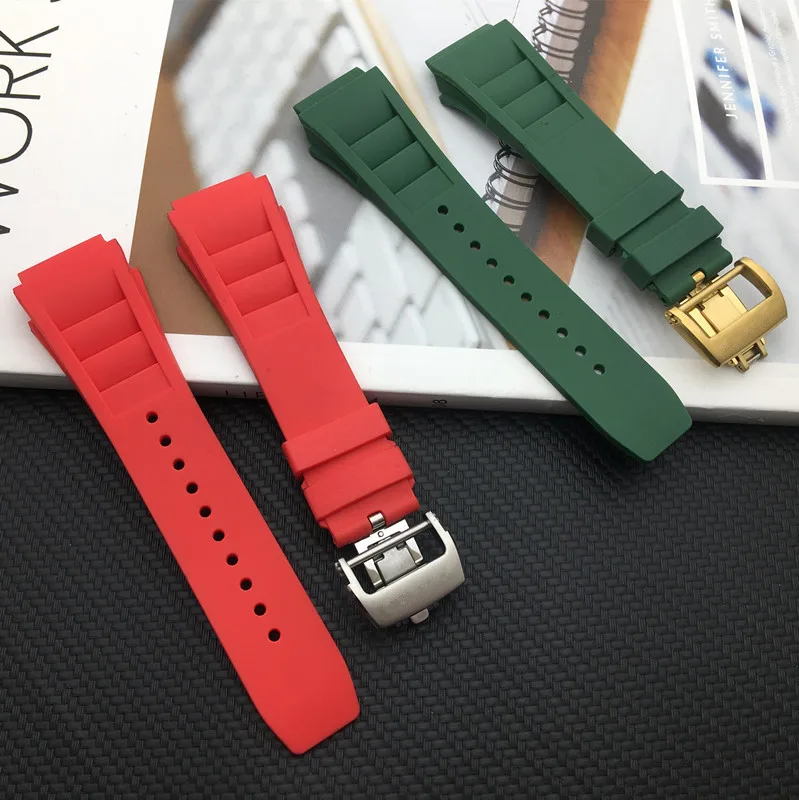 Мужской мягкий силиконовый резиновый ремешок для часов Richard Mille браслета с
