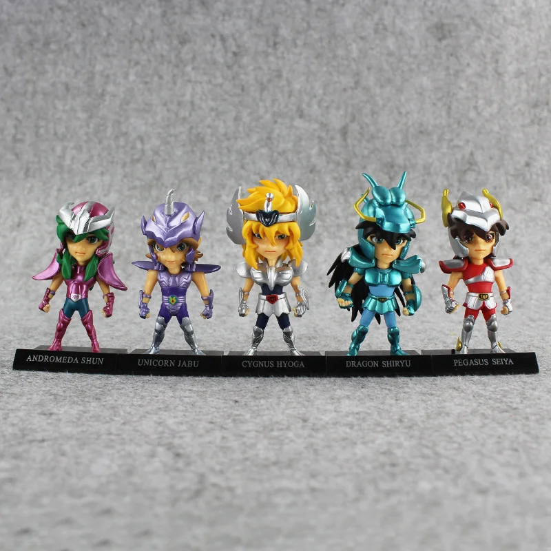 5 шт./лот Seiya фигурка Cygnus Hyoga Единорог Jabu Дракон ширю Андромеда Шун Пегаса Масами