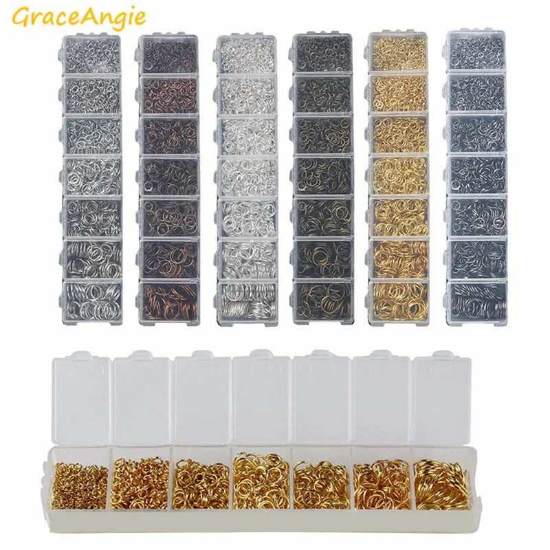 

GraceAngie 1450pcs Wholesale Jump Ring Multi Size Color Mixed Factory Price 4-10mm Jewelry Earring Necklace Handmade Findings