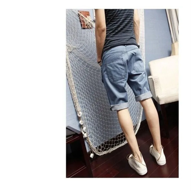 Мужская одежда летние джинсовые шорты для мужчин популярные на молнии модные