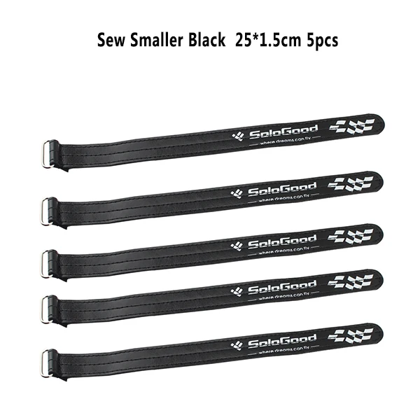 Sew Black Smaller Высокое качество sologood 5pcs сильные 25* 2 см липо батареи галстук кабель связать лямки красочные для RC вертолет quadcopter модел - Цвет: Sew Black Smaller