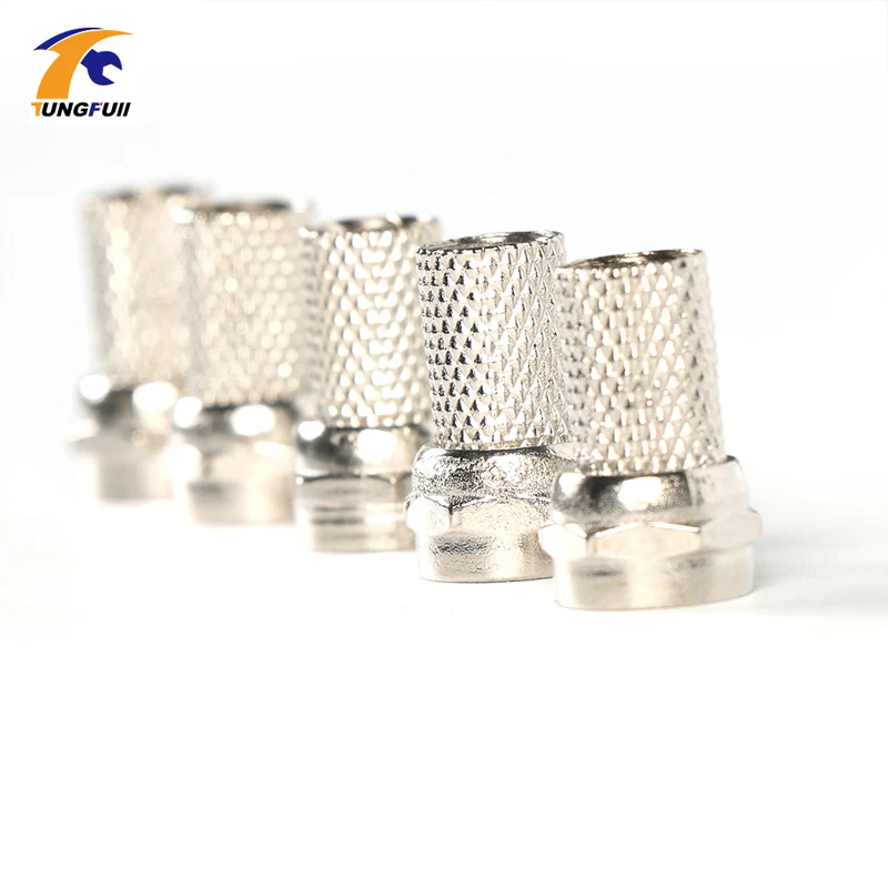 100 шт. поворот на RG6 F Тип коаксиальный кабель Разъем Вилки латунь материалов