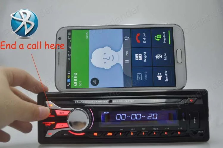 Автомагнитола с bluetooth 1 Din стерео FM USB/SD AUX аудио MP3 плеер в приборной панели Съемная