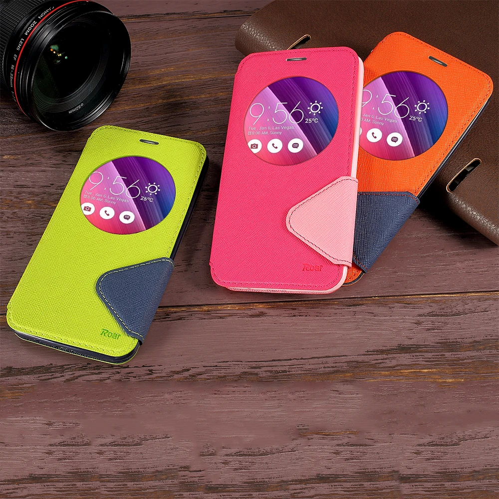 ROAR funda For Asus Z00LD ZE550KL Cover 5.5-inch Diary View Window PU Leather Case for Zenfone 2 Laser | Мобильные телефоны и