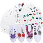 LEMOOC 20 листов наклейки для дизайна ногтей наклейки цветы Бабочка ожерелье смешанные узоры украшения ногтей Обертывания ползунки