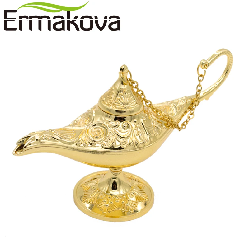 ERMAKOVA 12 см Мини Металл Genie волшебная лампа горшок Ретро желая масляная Джина