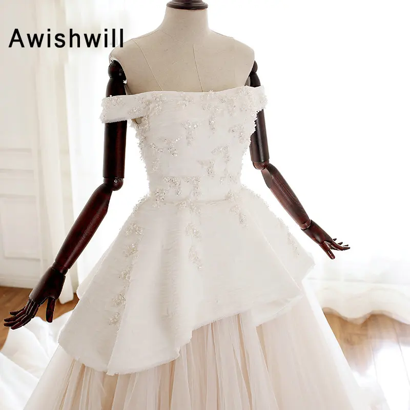 Mariage Vestido De Noiva элегантные свадебные платья из тюля на заказ с открытыми плечами и