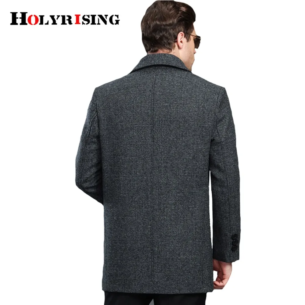 Holyrising Men Wool Coats Turn Collar Thick Mens Winter Jackets Loose Overcoat Classic Soft For Male Peacoat Hot 18567-5 | Мужская