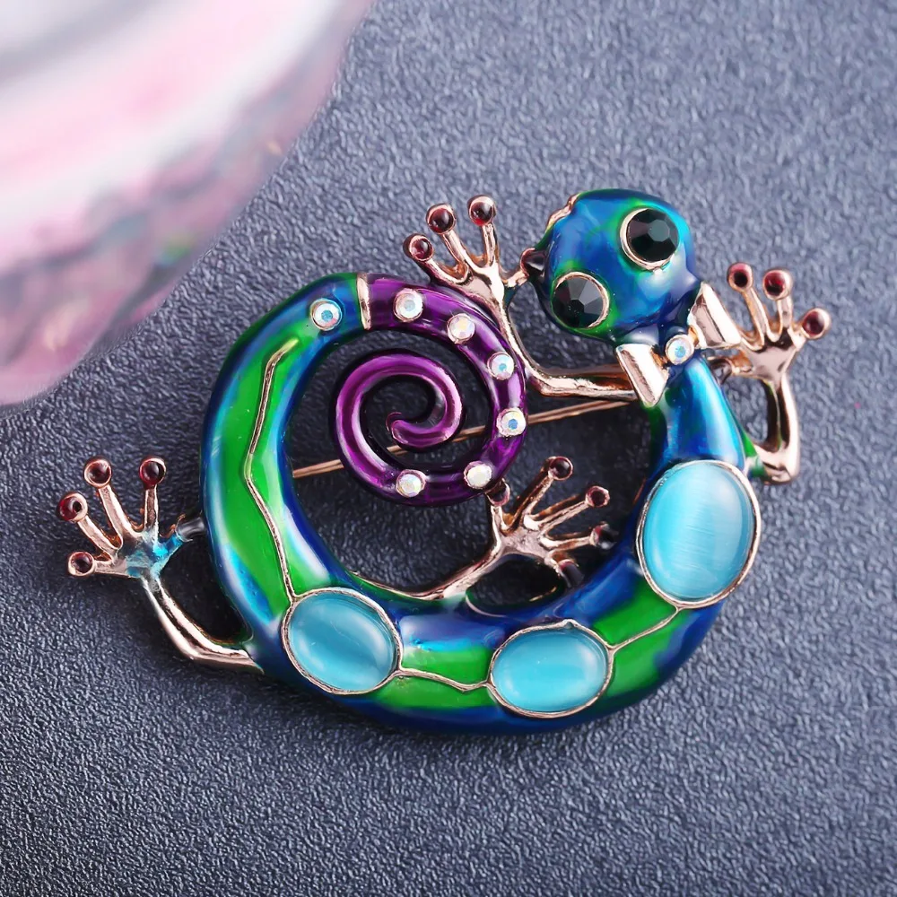 Эмалированная брошь в виде ящерицы Miss Lady броши геккона для женщин и девушек