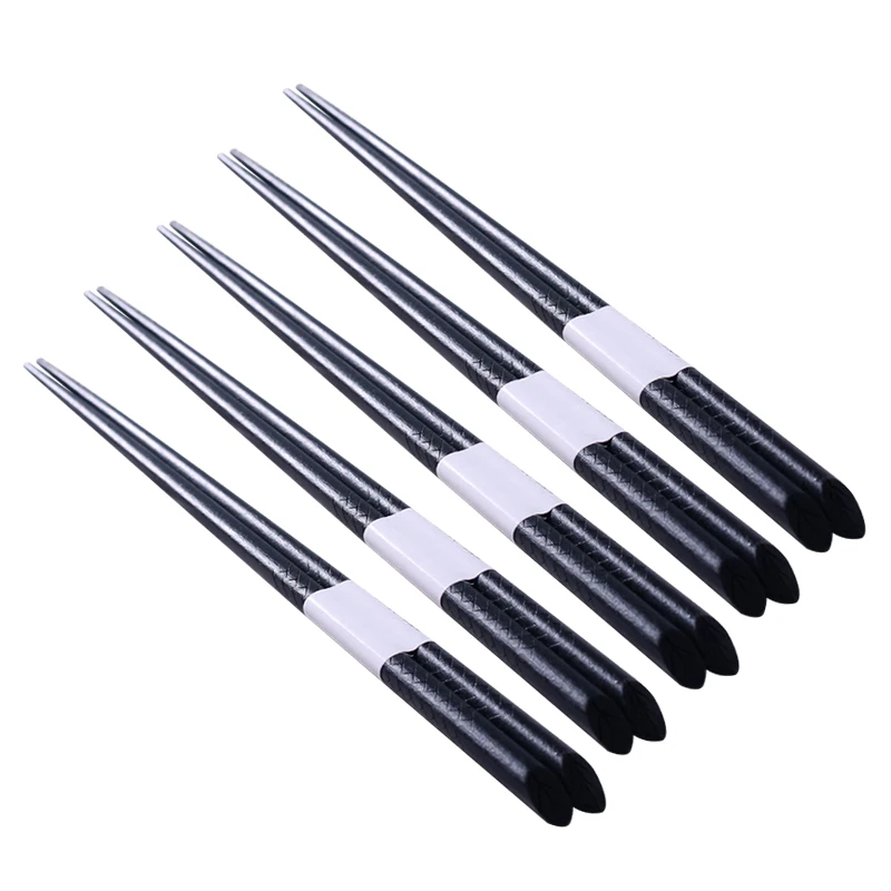 Горячие 5 пар японские натуральные деревянные палочки для еды черный цвет