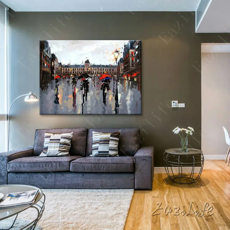 Искусство в Париже улица краска домашний декор украшение для дома масляная