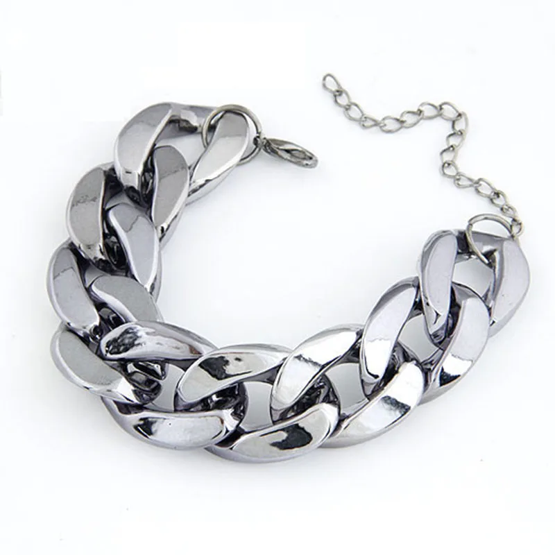 Золото/серебро Цвет Коренастый Браслеты толщиной CCB браслет цепочка для Для