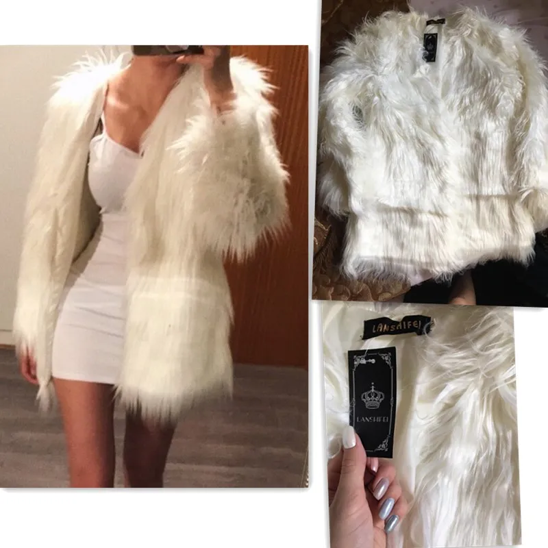 Faroonee, элегантное пальто из искусственного меха, белое, черное, 3XL, новинка, Женское пальто из искусственного меха, зимнее, теплое, длинное, стильное, меховые куртки, пальто, верхняя одежда
