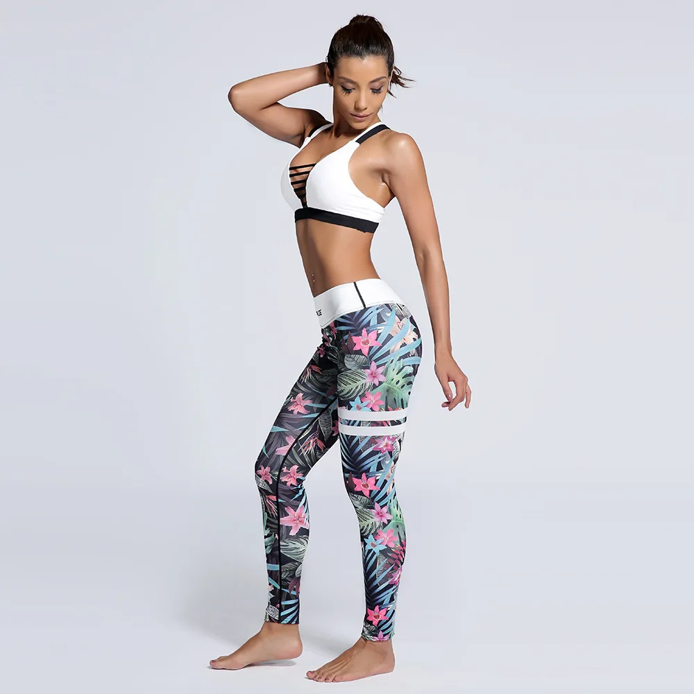 Высокое качество женские леггинсы мандала Омбре цветочный принт модные высокая