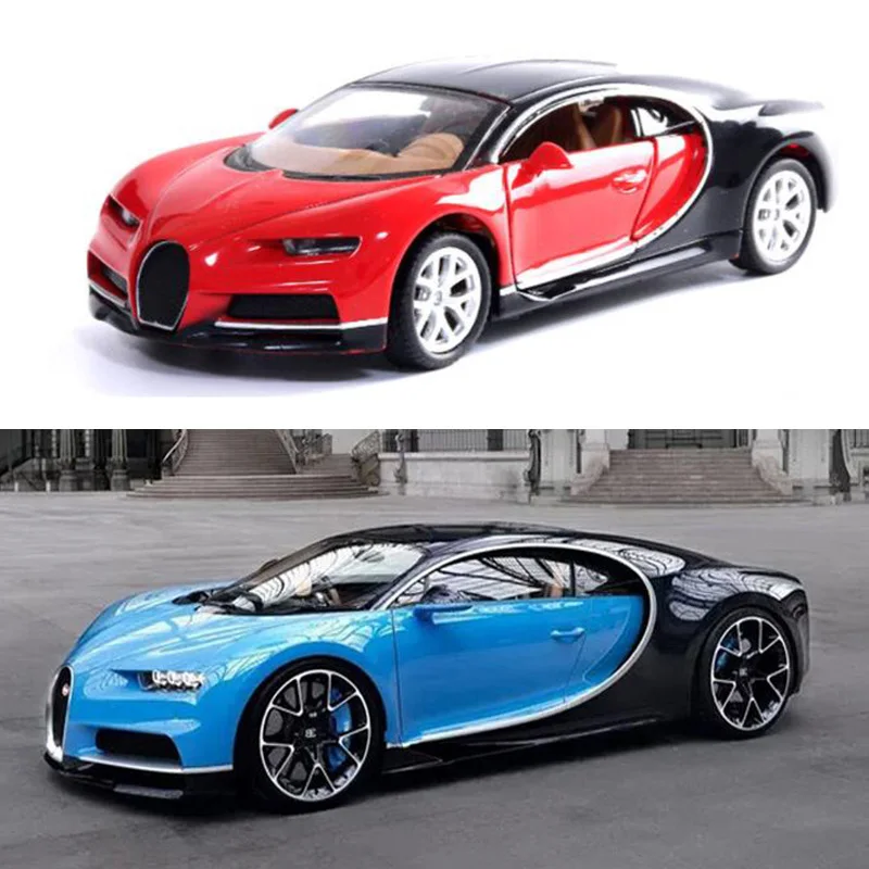 Игрушечный автомобиль Bugatti Chiron в масштабе 1:32 из металлического сплава литой