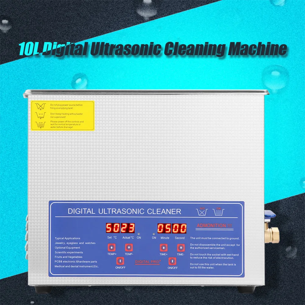 220V 10L цифровой нержавеющий Ультра звуковой очиститель Uitra звуковой очиститель для ванны с таймером нагревателем для автозапчастей монеты ювелирные металлические детали