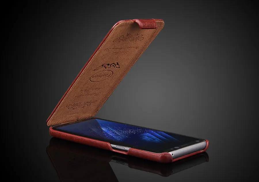 Вертикальный флип чехол из натуральной кожи для Samsung Galaxy S8 Plus роскошные чехлы с