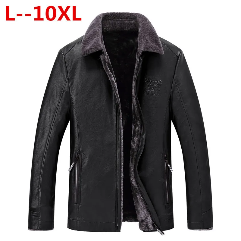 Большие размеры 10XL 8XL 6XL Мужское пальто из натуральной кожи Мужская короткая
