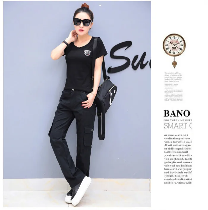 Woman's Overalls Multi Pocket Straight Trousers Spring Summer Outdoor Trekking Sports Hiking Pants Womens Military Cargo Pant
